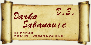 Darko Šabanović vizit kartica